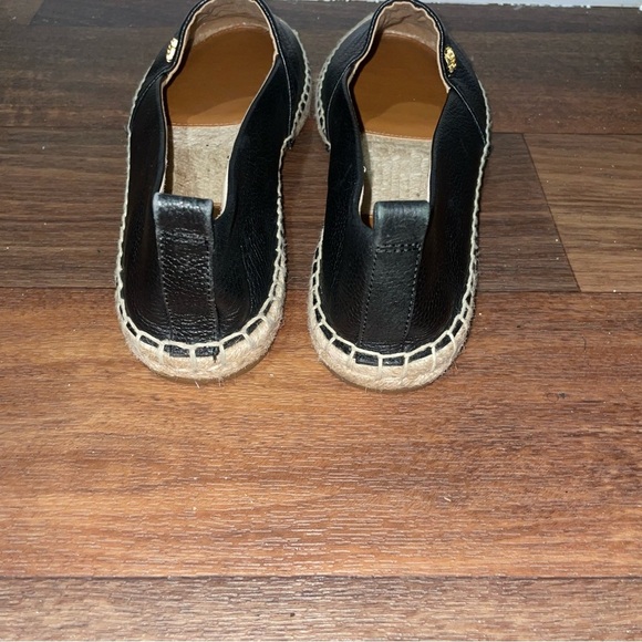 Ralph Lauren Cameryn Espadrille Flat‎ Shoes Tumbled Leather Black Size 9 - Picture 4 of 8